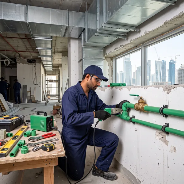 Plumber fitting water supply pipes
